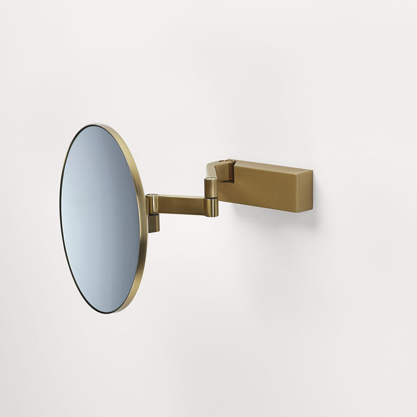 Decor Walther Vision R Unlit 5X in Gold matt – eleganter Kosmetikspiegel mit 5-facher Vergrößerung und Schwenkarm aus hochwertigem Edelstahl für stilvolle Badgestaltung.