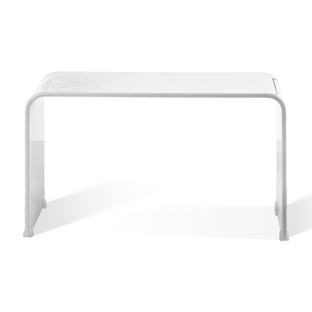 Decor Walther Sitzbank DW 80 XL Acryl Weiß - Ergonomischer Badhocker mit rutschfesten Füßen als rückenschonende Duschsitzbank. Wasserbeständiger Badestuhl im zeitlosen Design für Badezimmer, Nasszelle und Wellnessbereich. Hochwertige Badsitzbank von renommiertem Hersteller exklusiver Badaccessoires.
