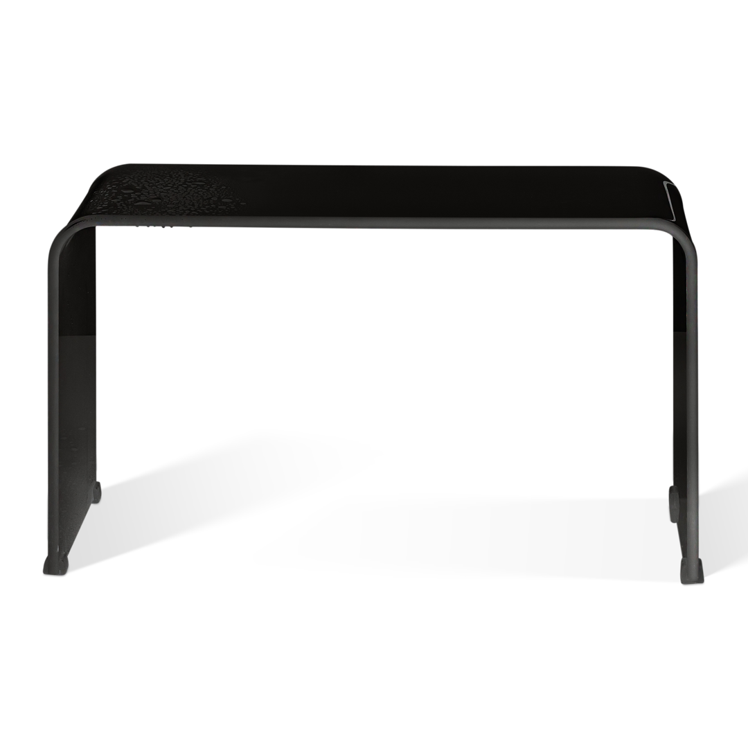 Decor Walther Sitzbank DW 80 XL Schwarz Matt - Stilvoller Badhocker in ergonomischer Form mit Anti-Rutsch-Füßen. Komfortable Duschsitzbank aus wasserresistentem Acryl. Funktionale Badsitzbank im modernen Design für sicheres Sitzen in Nasszelle, Dusche und Spa-Bereich.