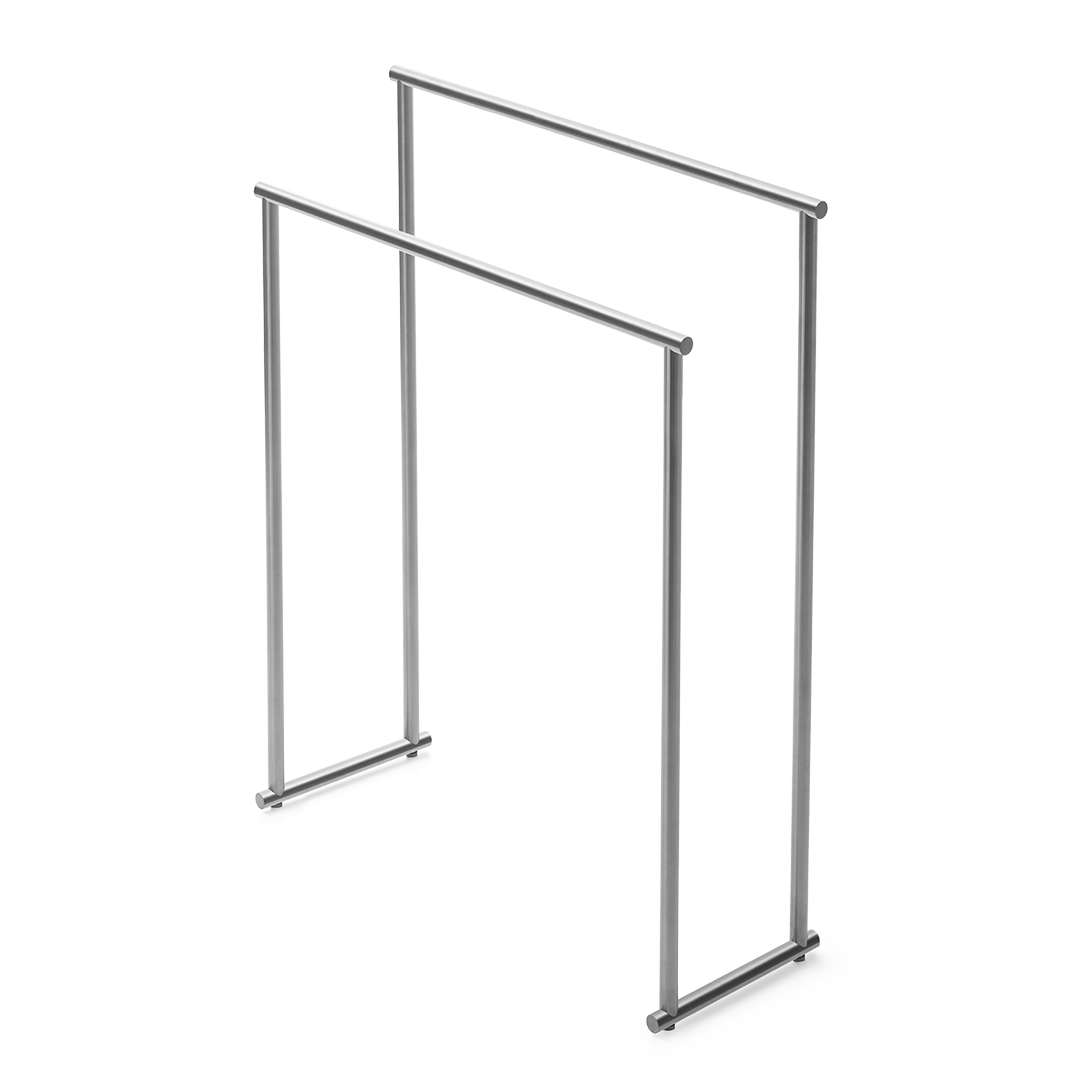 Modern gestalteter Handtuchhalter aus mattem Edelstahl, langlebig und korrosionsbeständig, ideal für zeitgemäße Badgestaltung in Edelstahl matt