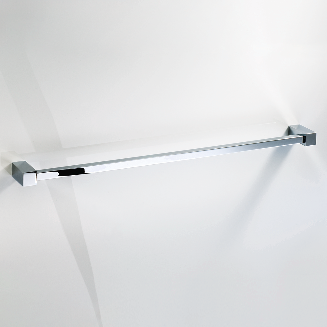 Handtuchstange in Chrom, aus massivem Messing, 60 cm breit, mit spezieller Beschichtung für langanhaltenden Glanz, verdeckte Wandmontage, elegantes Design für moderne Bäder