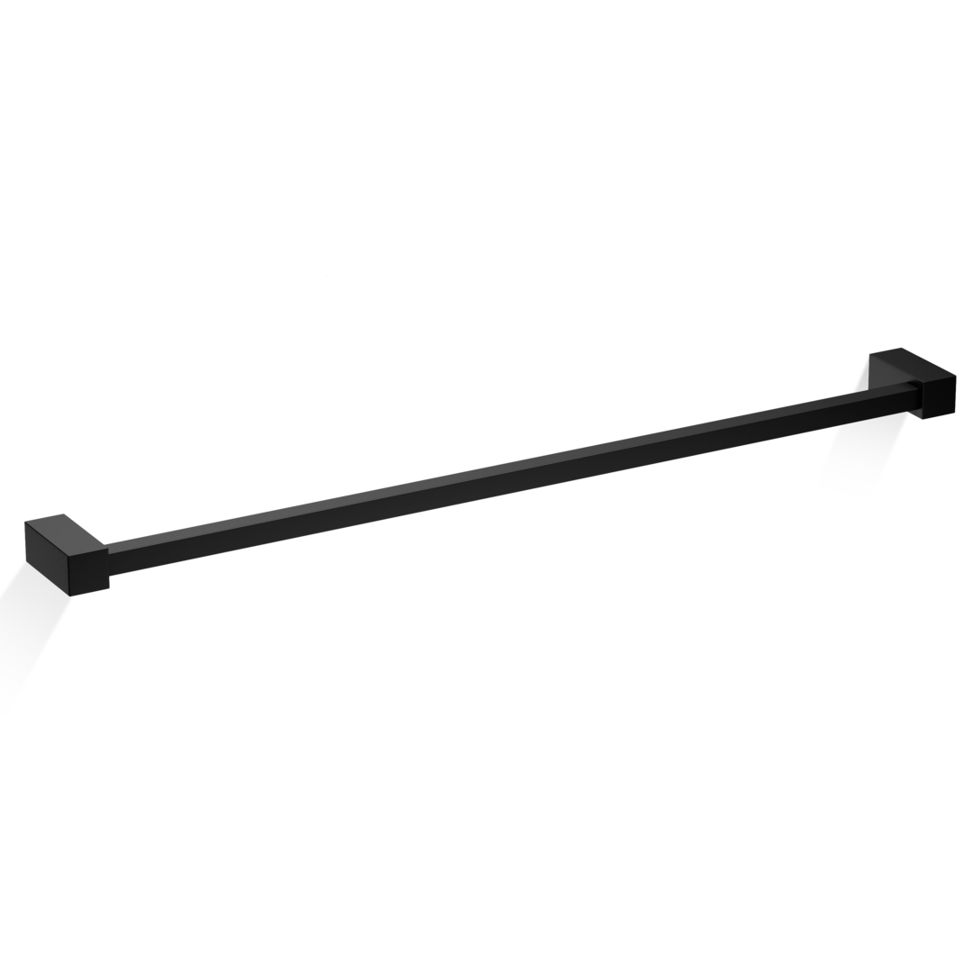 Moderne Handtuchstange in mattem Schwarz, robustes Messing mit Schutzbeschichtung für dauerhaften Einsatz, 60 cm breit, verdeckte Wandmontage, passt perfekt zu minimalistischem Baddesign