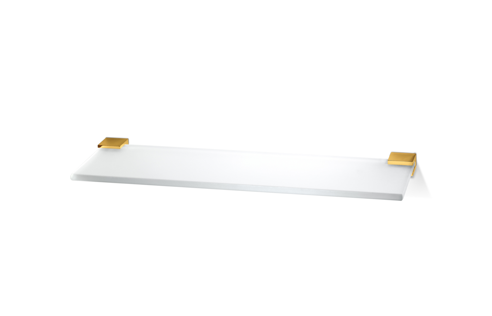 Luxuriöses CO GLA40 Glasregal in Gold, 40 cm, robustes Messing und klares Glas, bietet zusätzliche Ablagefläche im Bad, perfekt für die elegante Ausstellung von Dekor und täglichen Utensilien