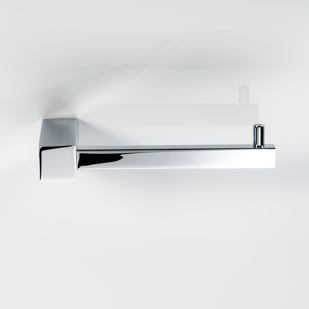 Hochglänzender Toilettenpapierhalter in Chrom-Finish, robustes Design für moderne Badezimmer, langlebiges Badezimmeraccessoire aus Chrom