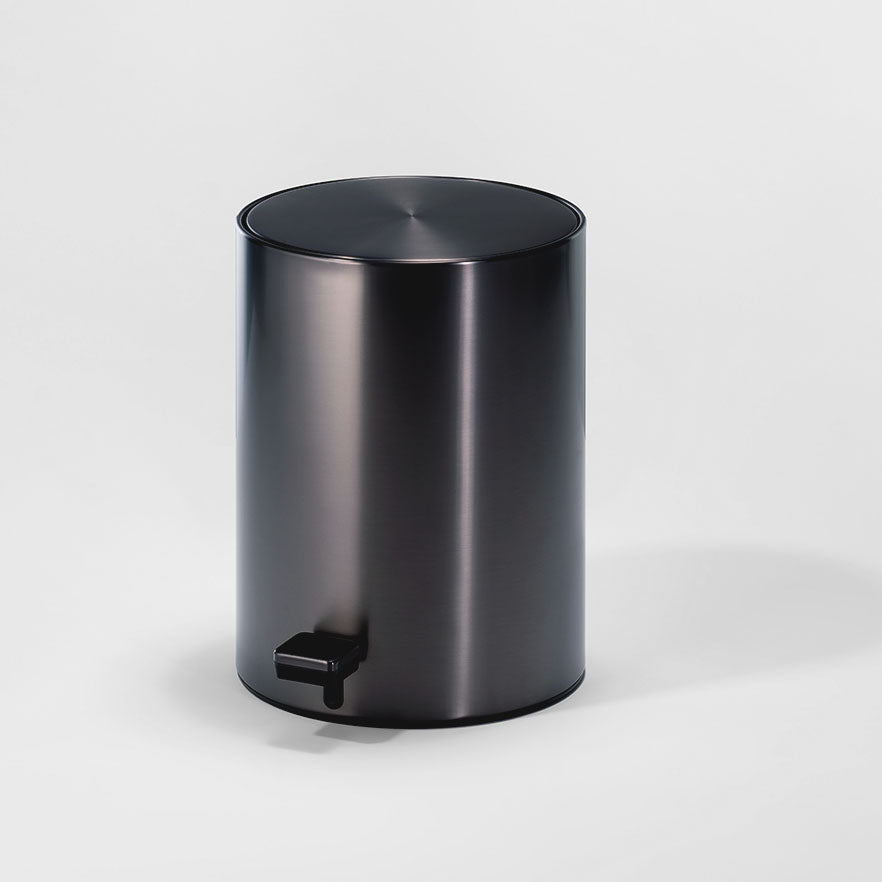 Design-Pedaleimer TE 50 von Decor Walther in Dark Metal matt – eleganter 6-Liter-Abfalleimer mit Softclose und herausnehmbarem Innenbehälter für moderne Bäder.