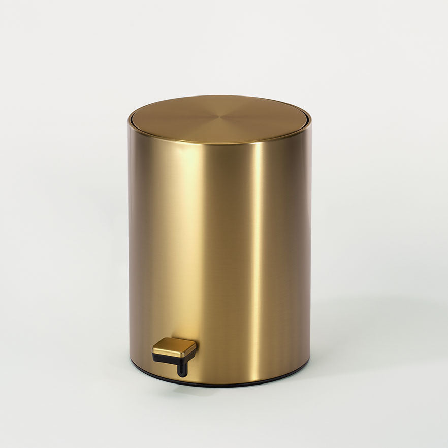 Stilvoller Badeimer TE 50 in Gold matt von Decor Walther – mit leiser Softclose-Funktion, verstecktem Müllbeutel und preisgekröntem Design für luxuriöse Badezimmer.