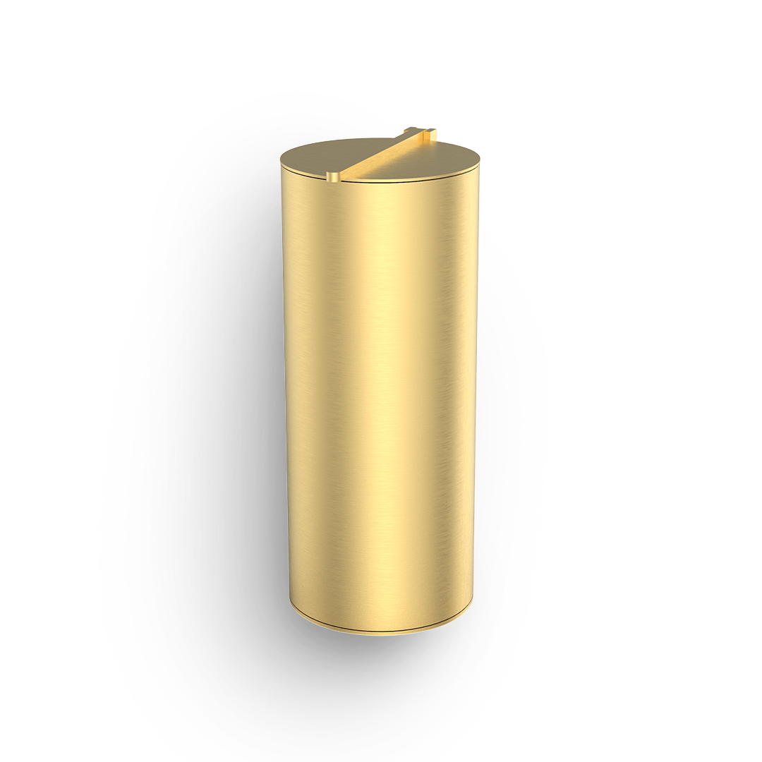 Eleganter Abfalleimer BIN 4 von Decor Walther in Gold Matt mit Softclose-Funktion und abnehmbaren Kunststoffeinsatz – stilvolles Design für luxuriöse Badezimmer, wandmontierter Mülleimer, hochwertiger Treteimer.