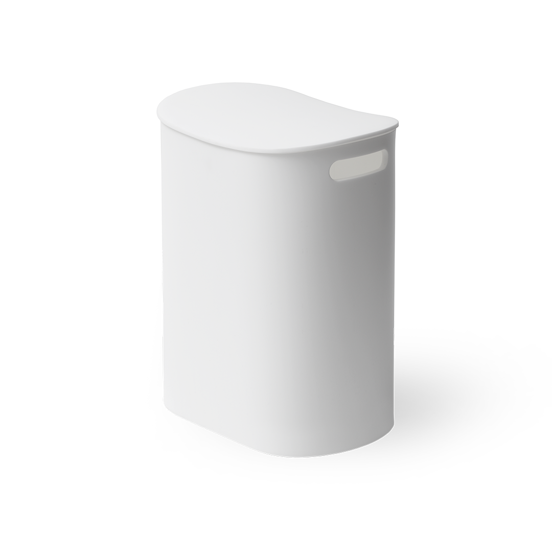 Formschöner Badhocker ALL IN von Decor Walther in zeitlosem Acryl Weiß - praktischer Wäschesammler mit gepolsterter Sitzfläche und seitlichen Eingriffen für platzsparende Wäscheaufbewahrung im Bad, Schlafraum oder Ankleidezimmer