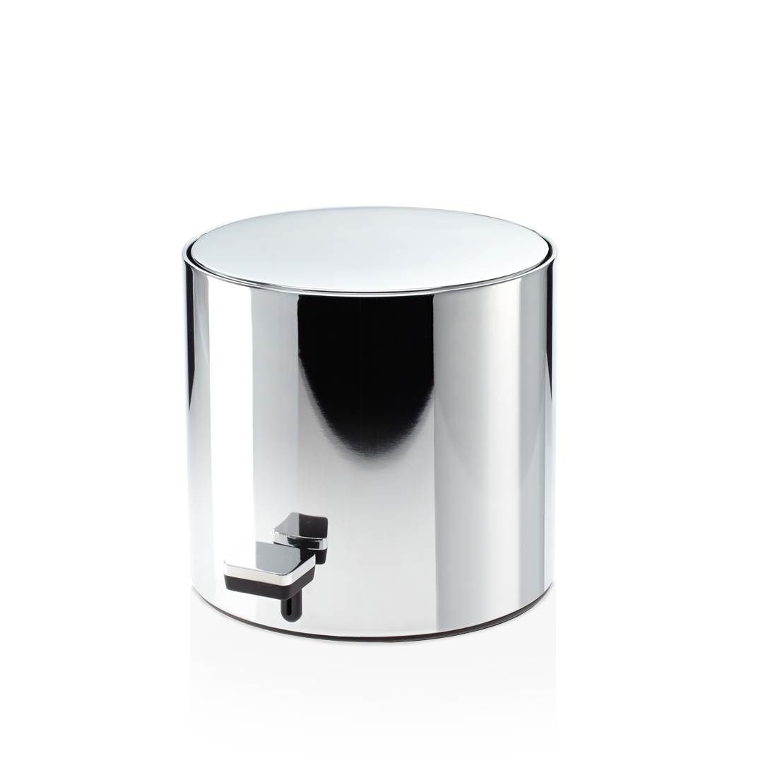 Decor Walther Pedaleimer TE 50 Mini Chrom - Geräuschloser Badeimer mit Soft Close Automatik. Treteimer mit herausnehmbarem Innenbehälter aus Kunststoff. Kompakter Abfalleimer in puristischem Design für stilvolle Badezimmer. Hochwertiger Kosmetikeimer mit 3,8 Liter Fassungsvermögen.