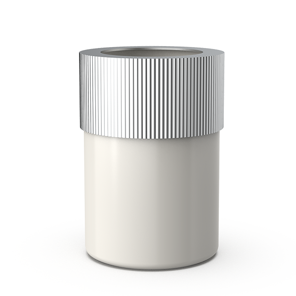 Eleganter offener Badeimer aus Aluminium und Porzellan, ideal für Badezimmeraccessoires, Decor Walther OF.LINE Kollektion