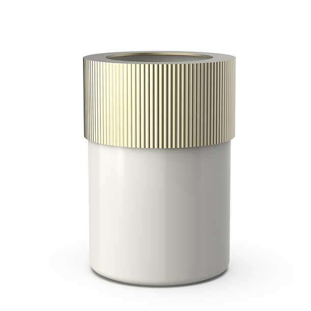 Edler offener Badeimer aus Aluminium und handgefertigtem Porzellan, perfekt für elegante Badezimmerdesigns, Decor Walther OF.LINE