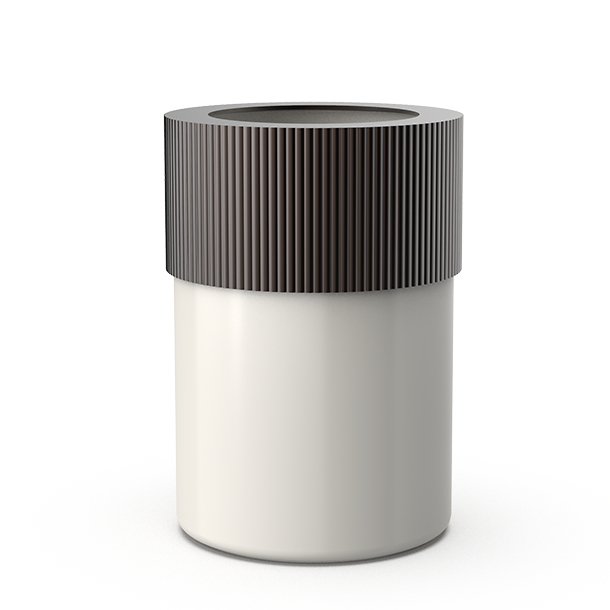 Eleganter offener Badeimer aus Aluminium und Porzellan, ideal zur Aufbewahrung von Kosmetika und Schmuck, Decor Walther OF.LINE Kollektion