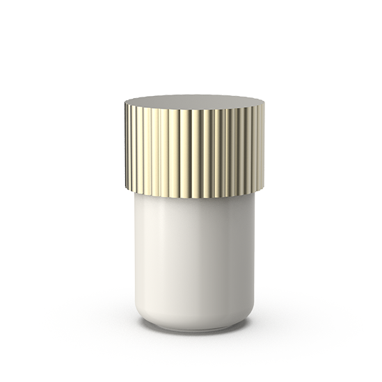 Edle Aufbewahrungsbox aus Aluminium und Porzellan mit Deckel, ideal zur Organisation von Schmuck und kleinen Utensilien, Decor Walther OF.LINE Kollektion.