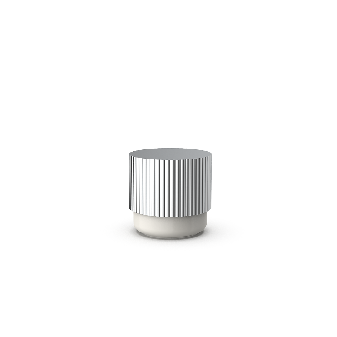 Eleganter Behälter aus Aluminium und Porzellan mit Deckel, ideal für Schmuck und Utensilien, OF.LINE Kollektion Decor Walther