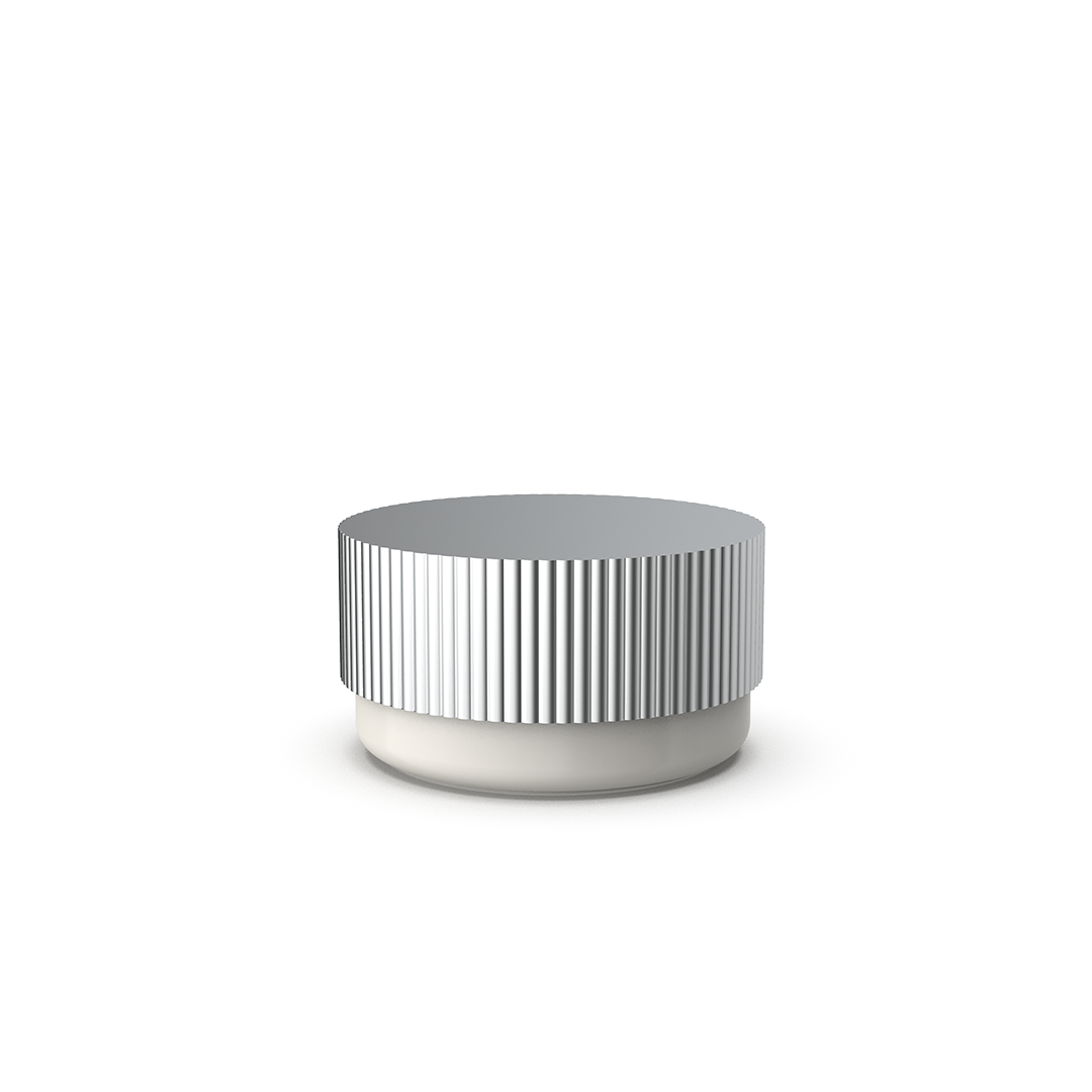 Eleganter Schmuckbehälter aus Aluminium und Porzellan mit Deckel, ideal für Wattepads und Utensilien, Decor Walther OF.LINE Kollektion