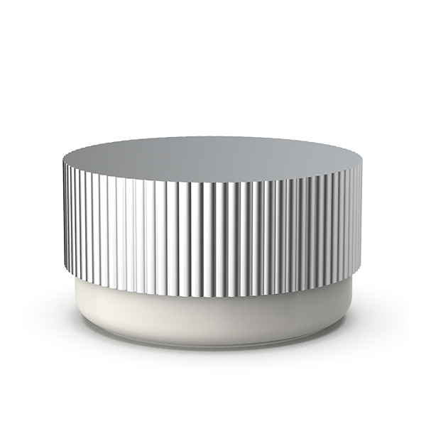 Eleganter Schmuckbehälter aus Aluminium und Porzellan mit Deckel, ideal für Wattepads und Utensilien, Decor Walther OF.LINE Kollektion