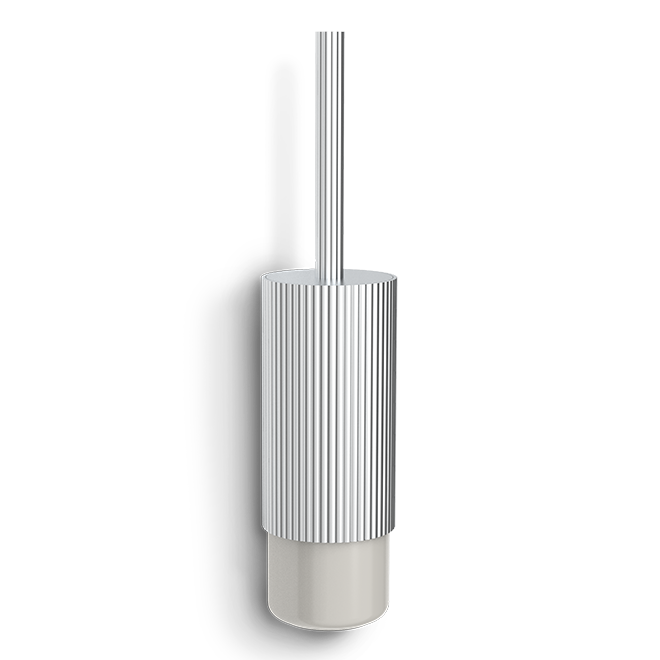 Elegante Wand WC Bürstengarnitur aus Aluminium und Porzellan, ideal für stilvolle Badezimmer, Decor Walther OF.LINE Kollektion