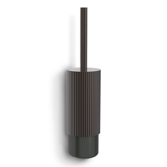 Stilvolle WC-Bürstengarnitur aus Aluminium und Porzellan, perfekt für umfangreiche Badezimmerorganisation, Decor Walther OF.LINE Kollektion