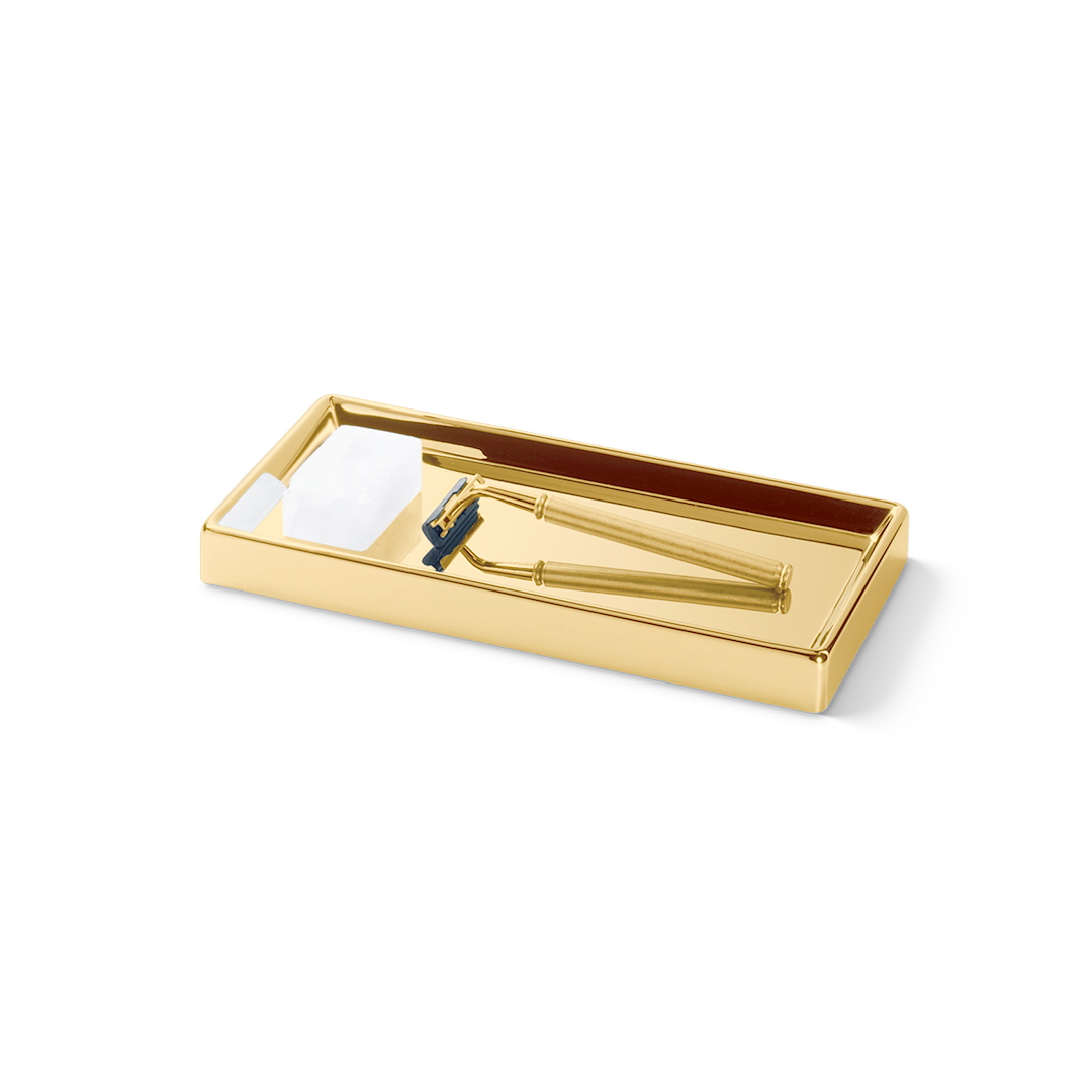 Luxuriöse Decor Walther Utensilienschale DW345 in 24 Karat Gold - exklusive Aufbewahrung für Badaccessoires und Kosmetik.