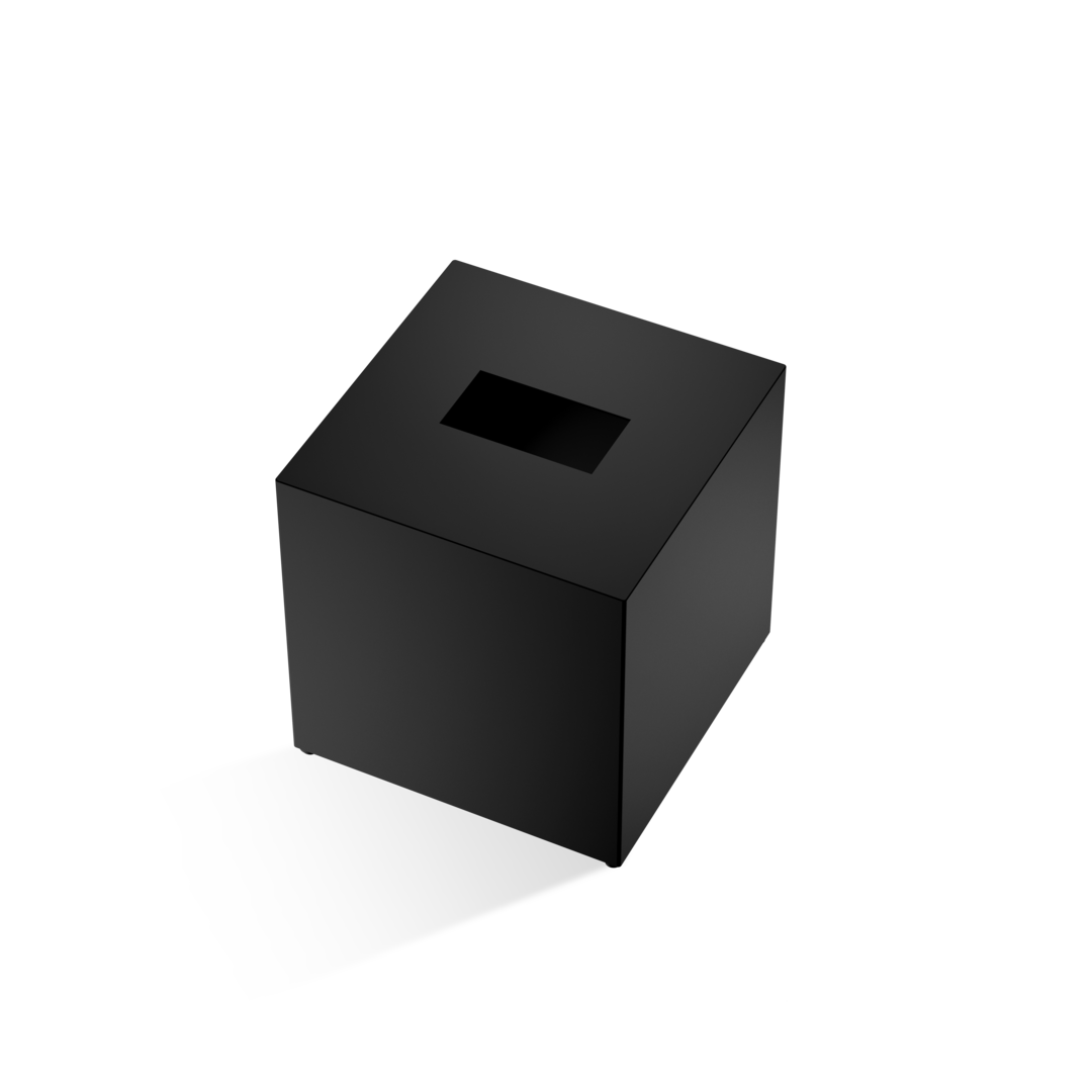 Kleenexbox quadratisch Schwarz matt Decor Walther Papiertuchbox Taschentuchbox Kosmetiktücherbox Messing erstklassige Qualität zeitloses Design funktional oberflächenschonend elegantes Bad-Accessoire Bad-Organisation Bad-Hygieneartikel platzsparend flexibel einsetzbar unkomplizierte Befüllung lange haltbar