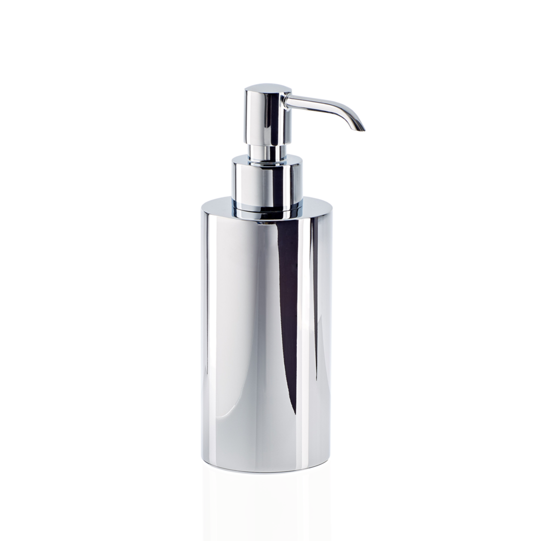 Runder Seifenspender aus Chrom von Decor Walther DW325, klassischer Flüssigseifenspender aus massivem Messing für Bad und Gäste-WC – Artikelnummer: 085310