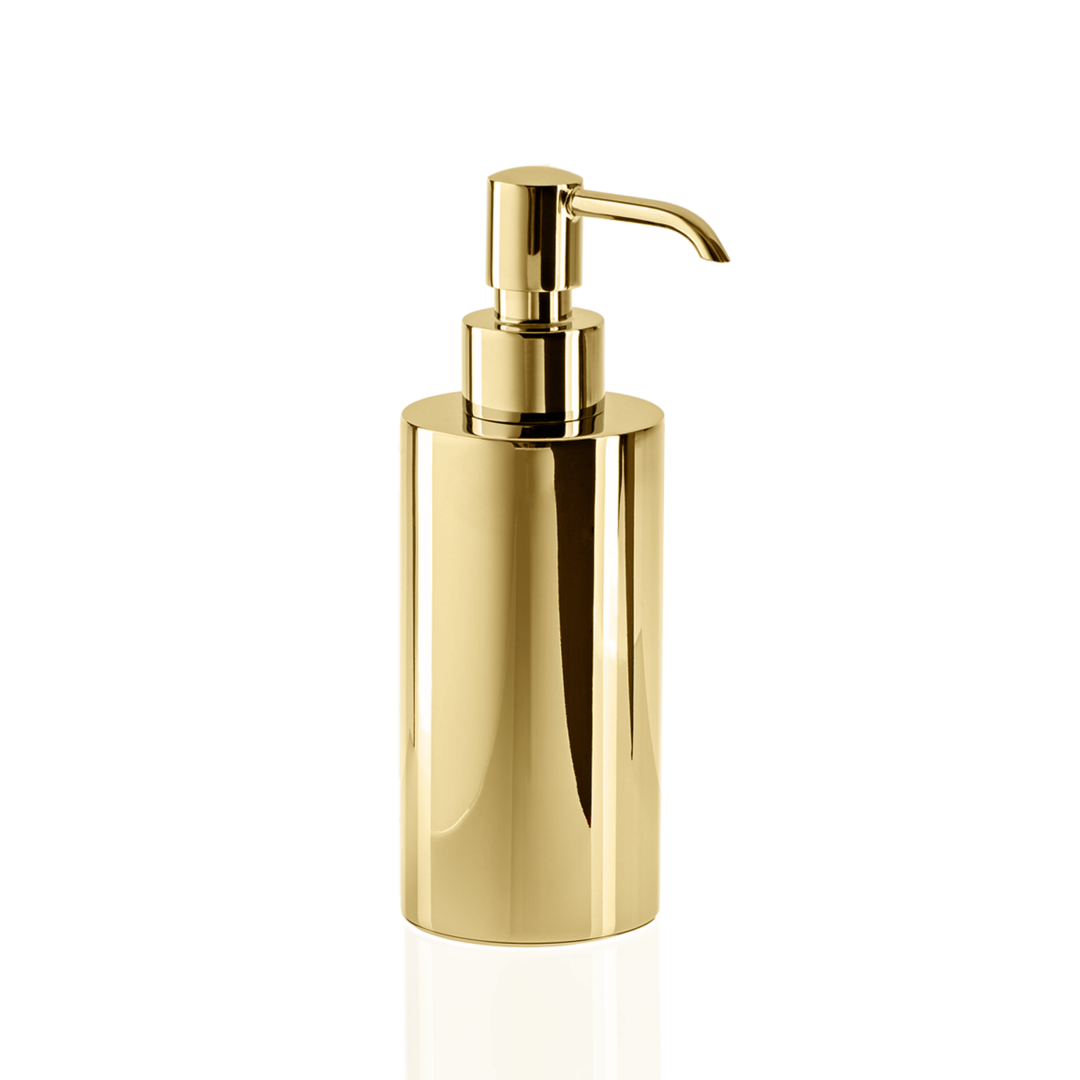 Goldener Seifenspender 24 Karat von Decor Walther DW325, luxuriöser Flüssigseifenspender aus massivem Messing für elegante Bäder – Artikelnummer: 0853120