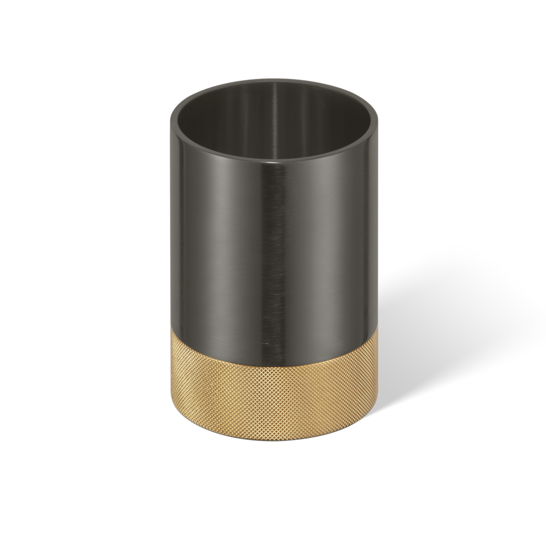 Stilvolle Dark-metal-matt und Gold-matt-24-Karat-Aufbewahrungslösung von Decor Walther, für ein elegantes und modernes Badezimmer.