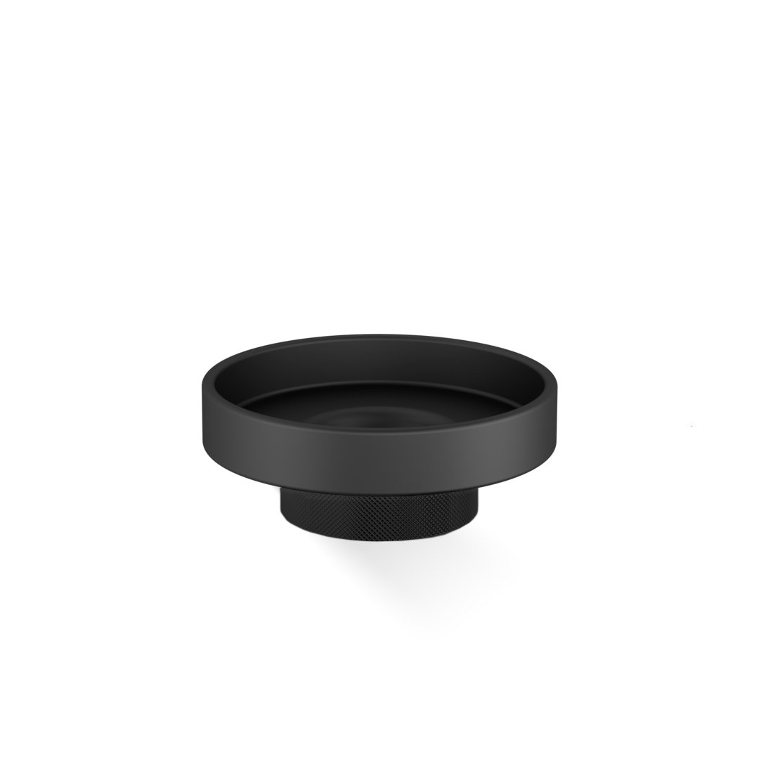Elegante Seifenablage in Schwarz, ideal für moderne Badezimmer.