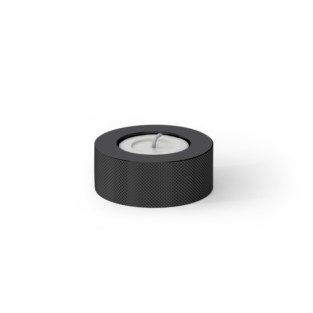 Schwarz mattierter Kerzenhalter für Teelichter von Decor Walther, perfekt für minimalistische Einrichtungen, zu finden bei DasFeineBad
