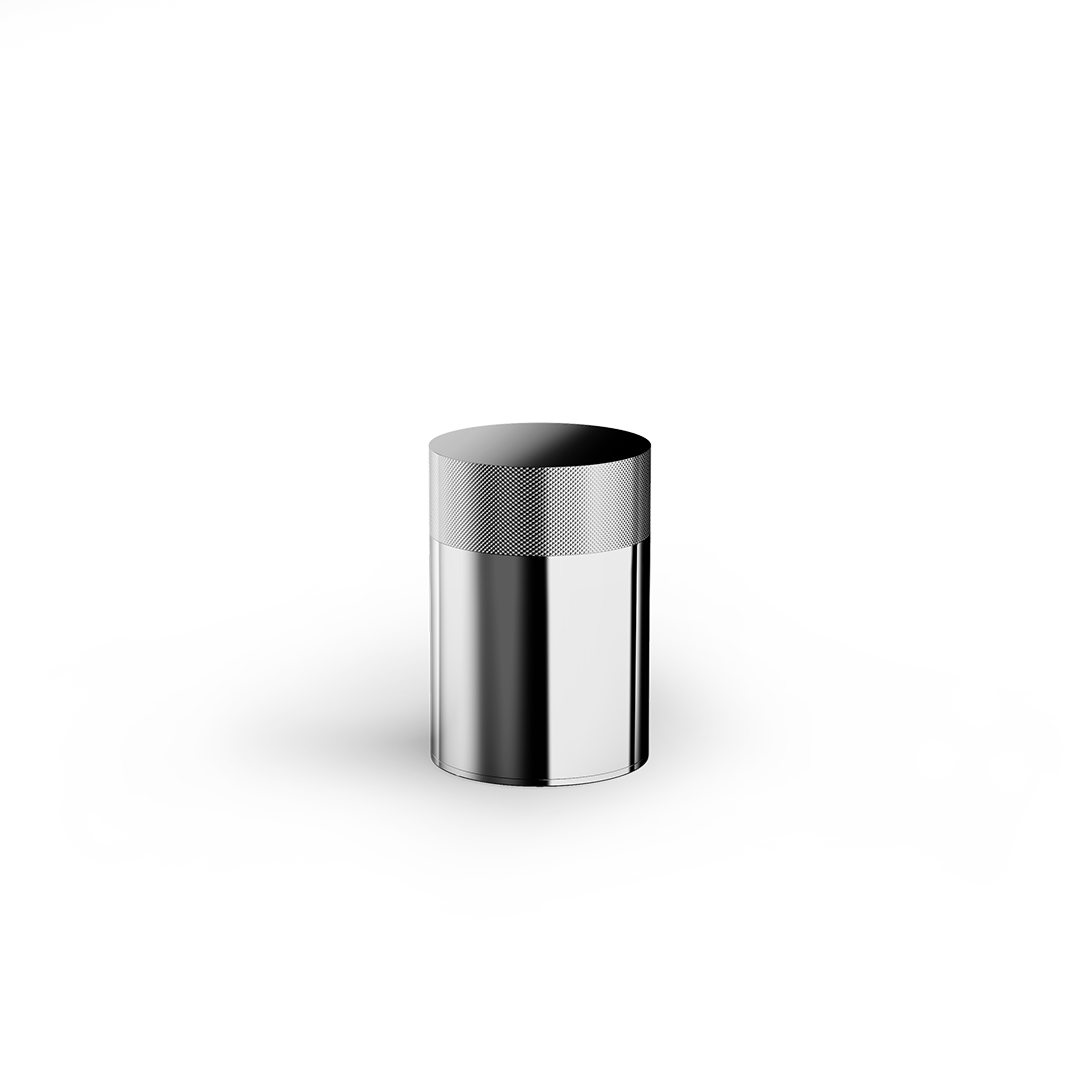 Luxuriöser Wattepadbehälter und Wattestäbchen-Aufbewahrung in Chrom von Decor Walther, perfekt für ein modernes und edles Design im Badezimmer, kombiniert Funktionalität mit stilvollem Glanz