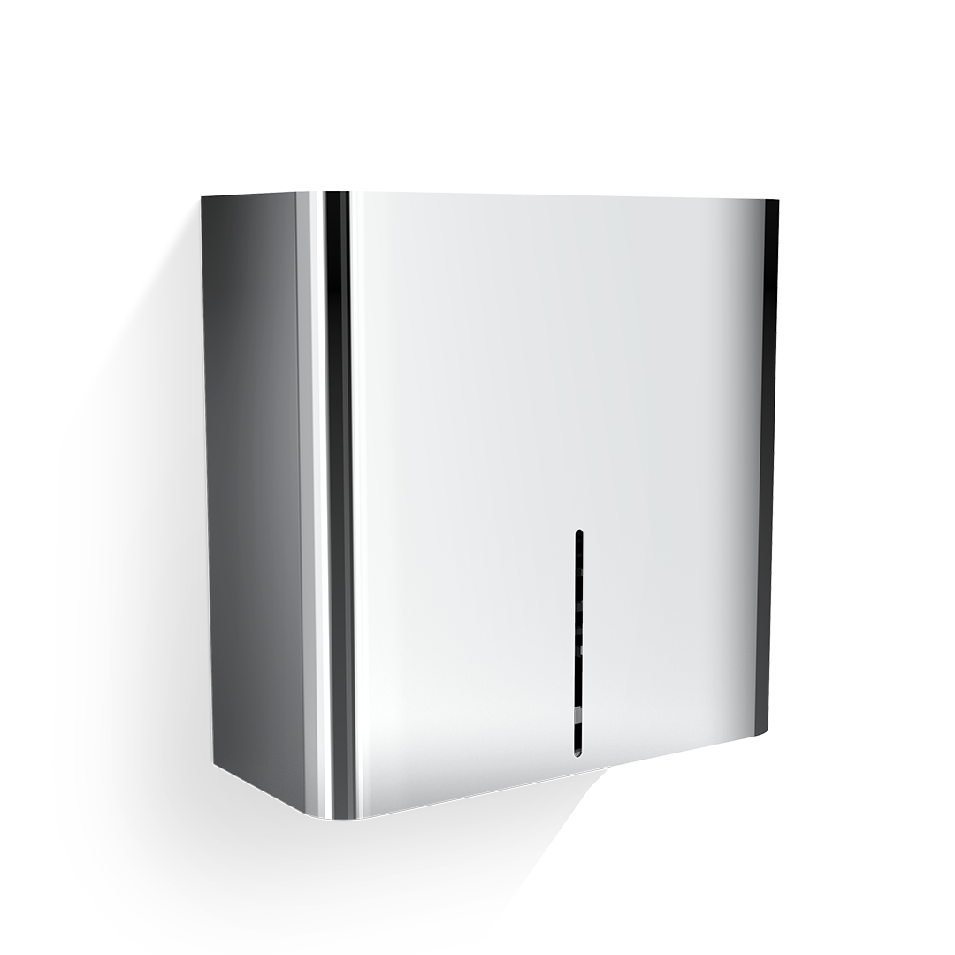 Papiertuchspender in Chrom, hochglänzendes Finish für elegantes Badezimmerdesign, widerstandsfähiger und stylischer Spender in Chromoptik