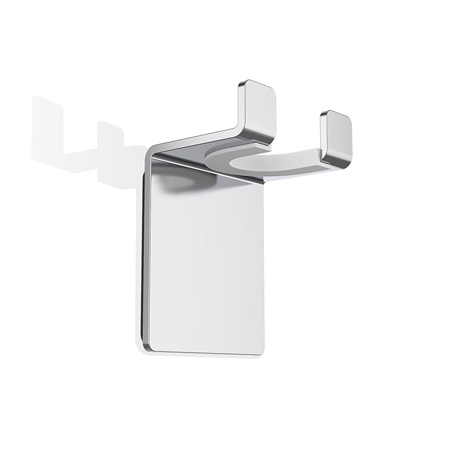 Glänzender Badezimmer Haken WH4 von Decor Walther in Chrom – hochwertiger Klebehaken aus Messing zum Aufhängen von Handtüchern oder Duschabziehern ohne Bohren.