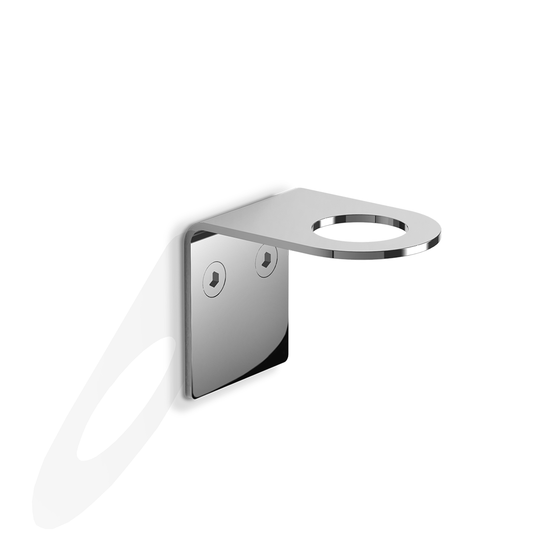 Hochwertiger Seifenspenderhalter Hold in Chrom von Decor Walther – eleganter, wandmontierter Halter für Flaschen bis 500 ml, ideal für flüssige Seife, Shampoo oder Duschgel.