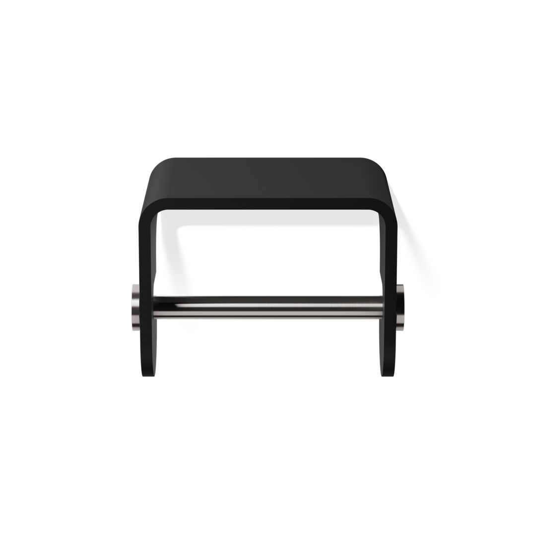 Toilet paper holder with shelf Black Stone TPH 4