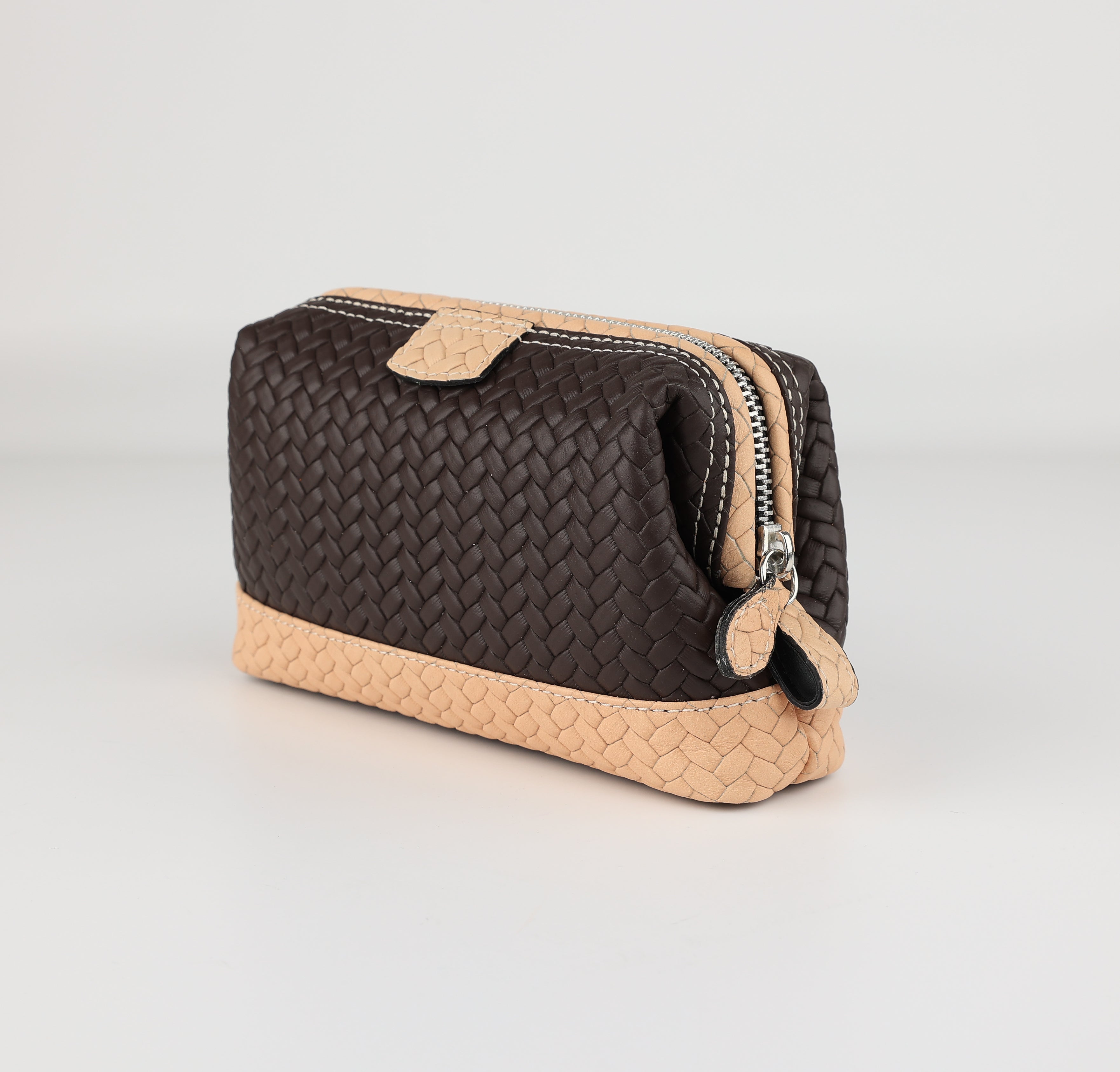 Cosmetic bag Mousetrap (S) - dark brown/ sand