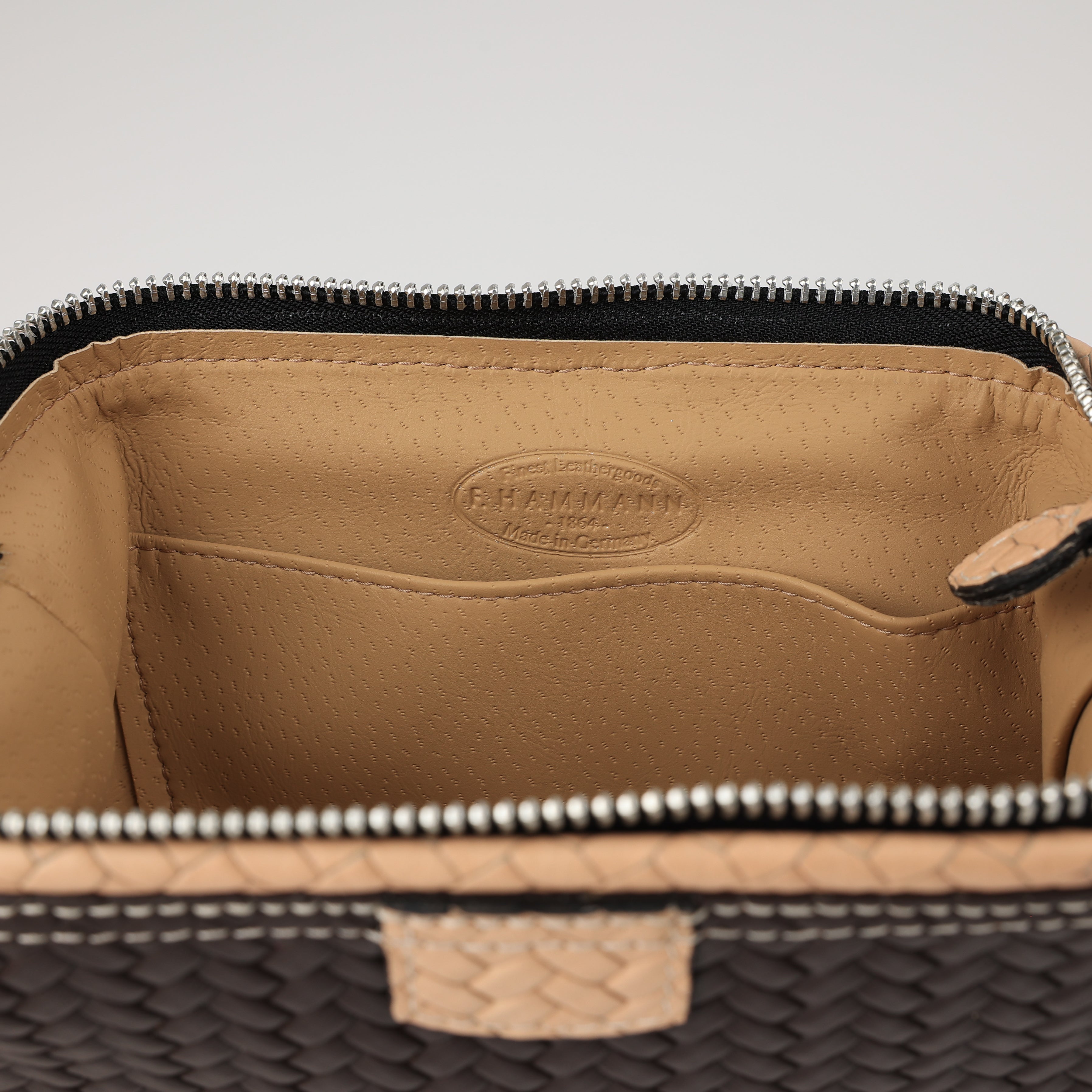 Cosmetic bag Mousetrap (S) - dark brown/ sand