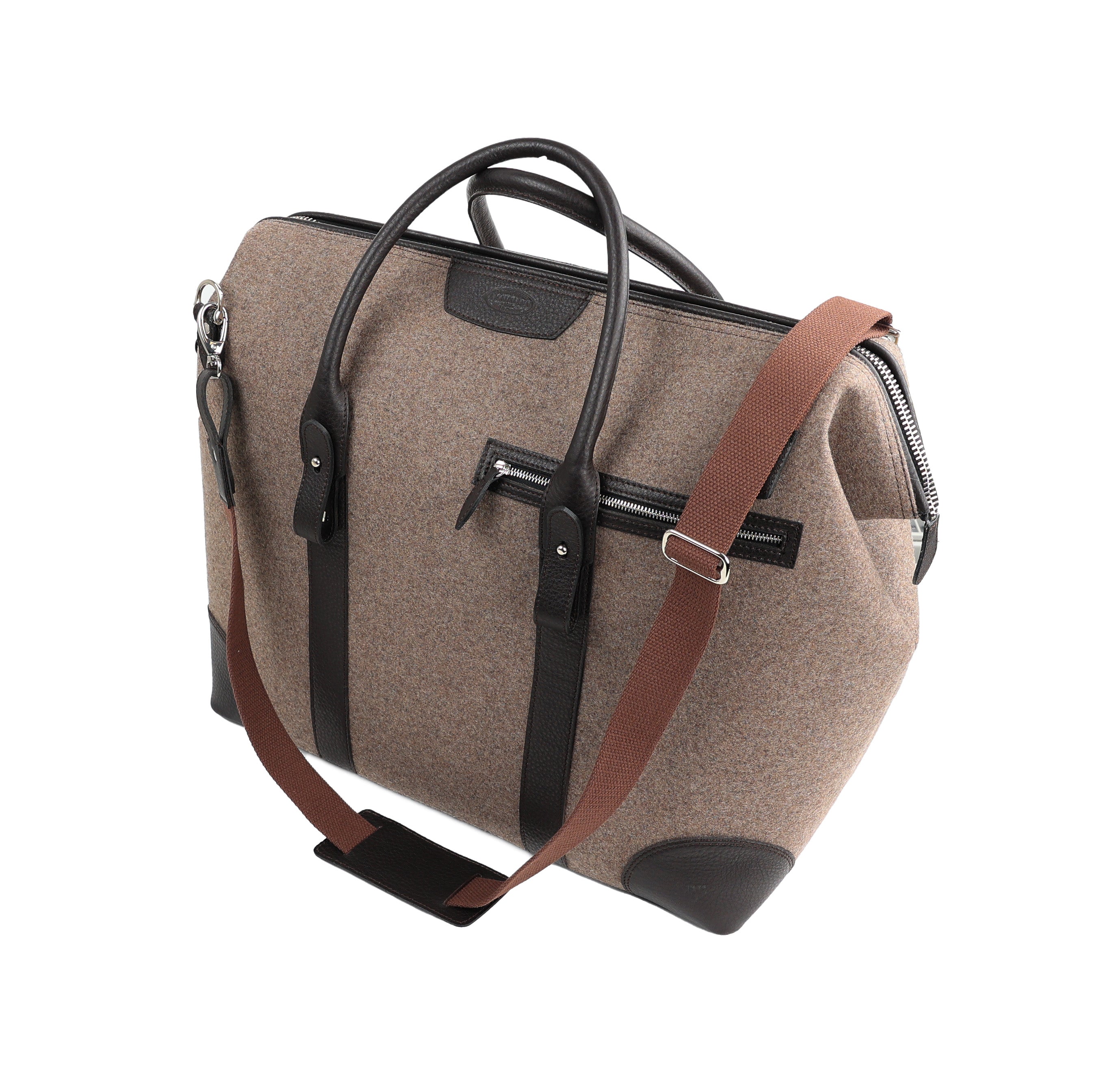 Weekender XL Rindleder - loden grau/ dunkelbraun