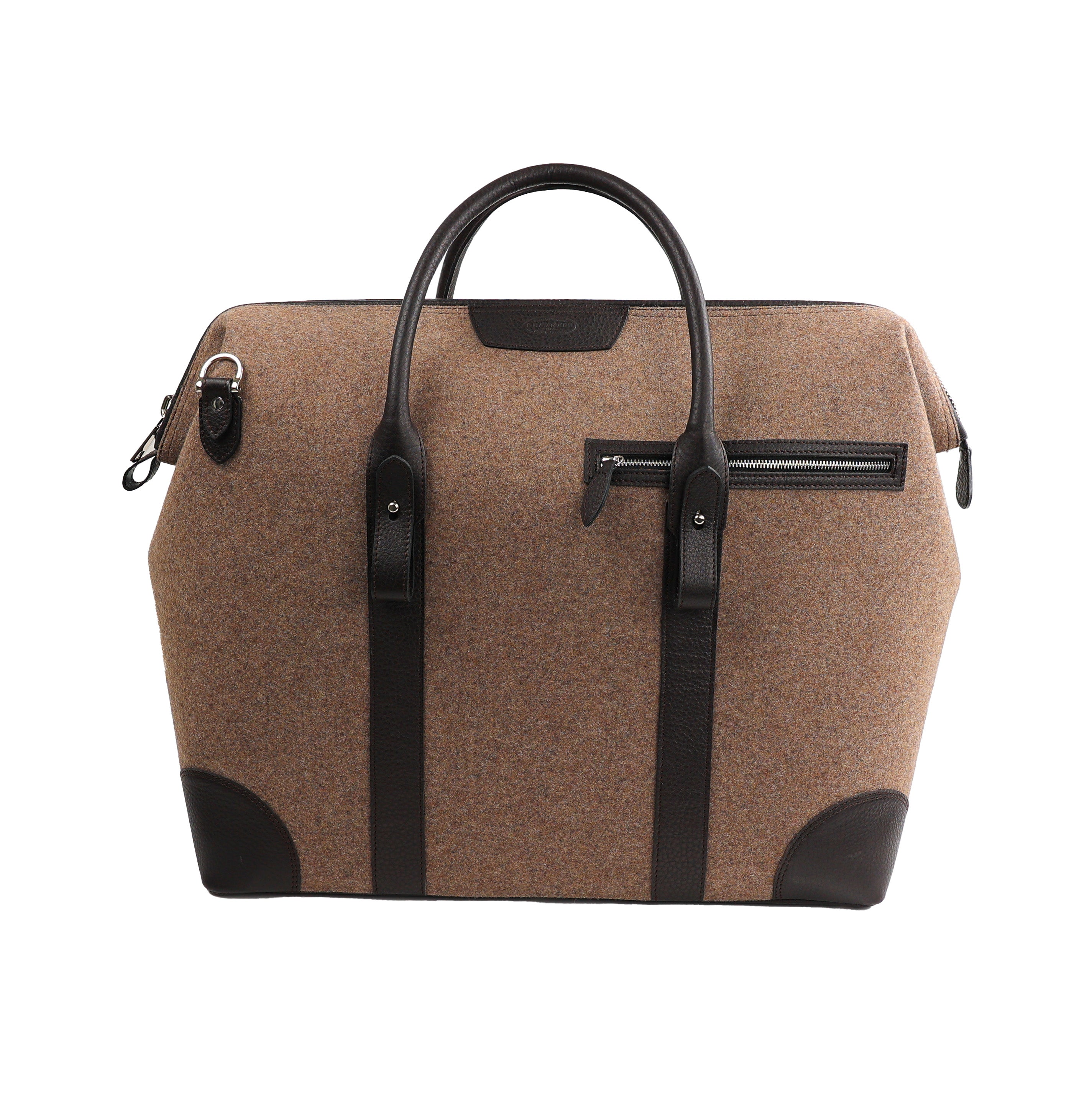 Weekender XL Rindleder - loden grau/ dunkelbraun