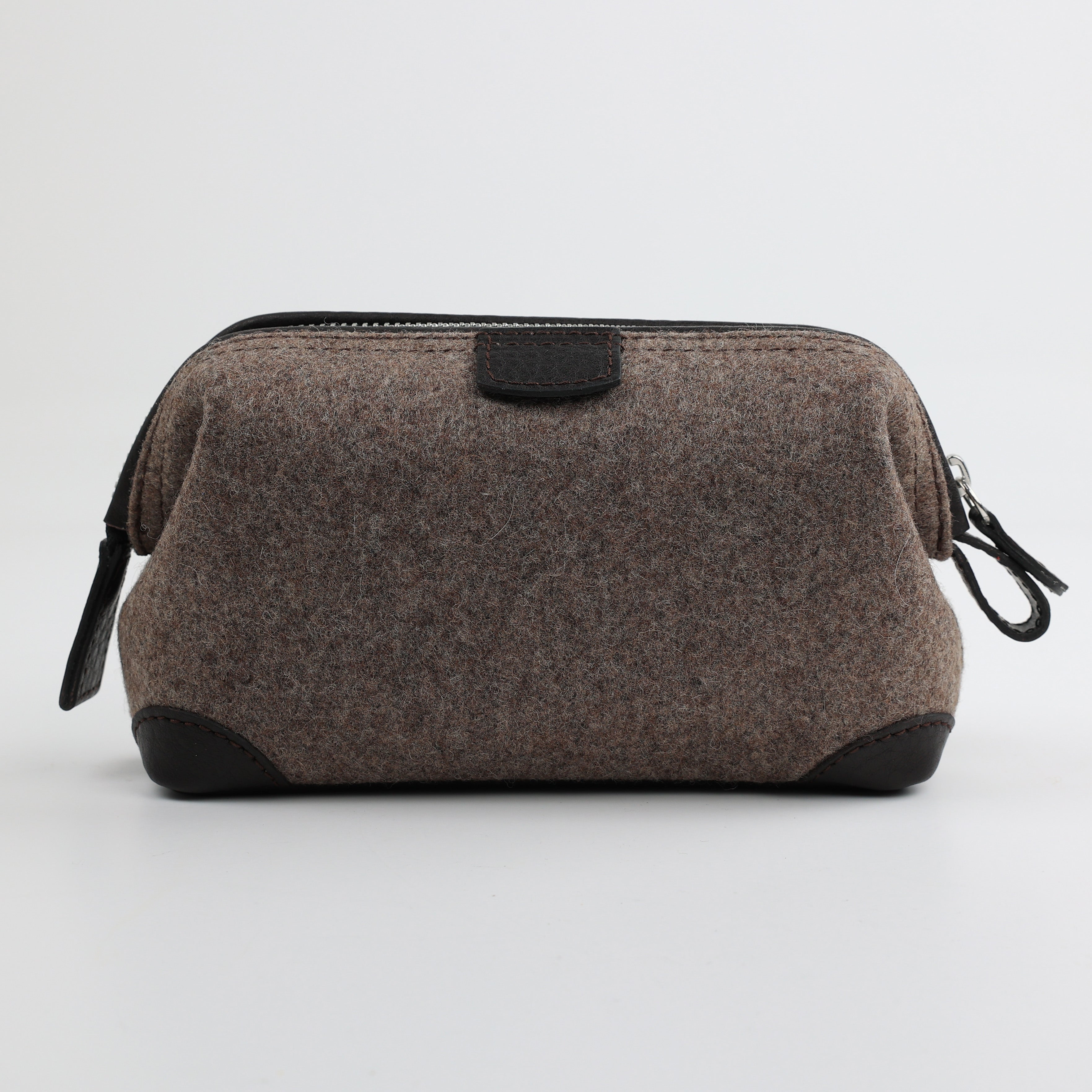 Cosmetic bag Mousetrap (S) - loden gray/ dark brown