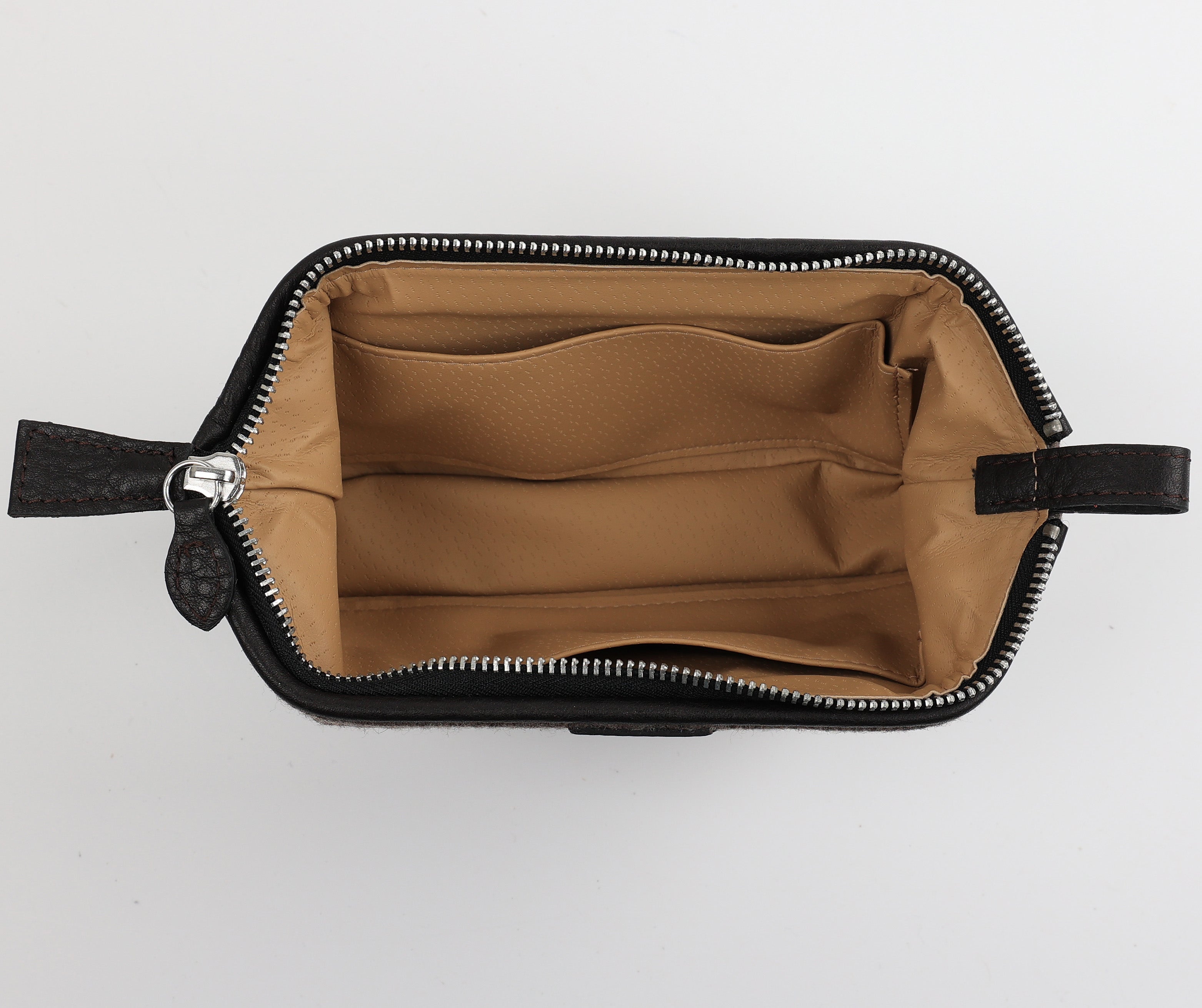 Cosmetic bag Mousetrap (S) - loden gray/ dark brown