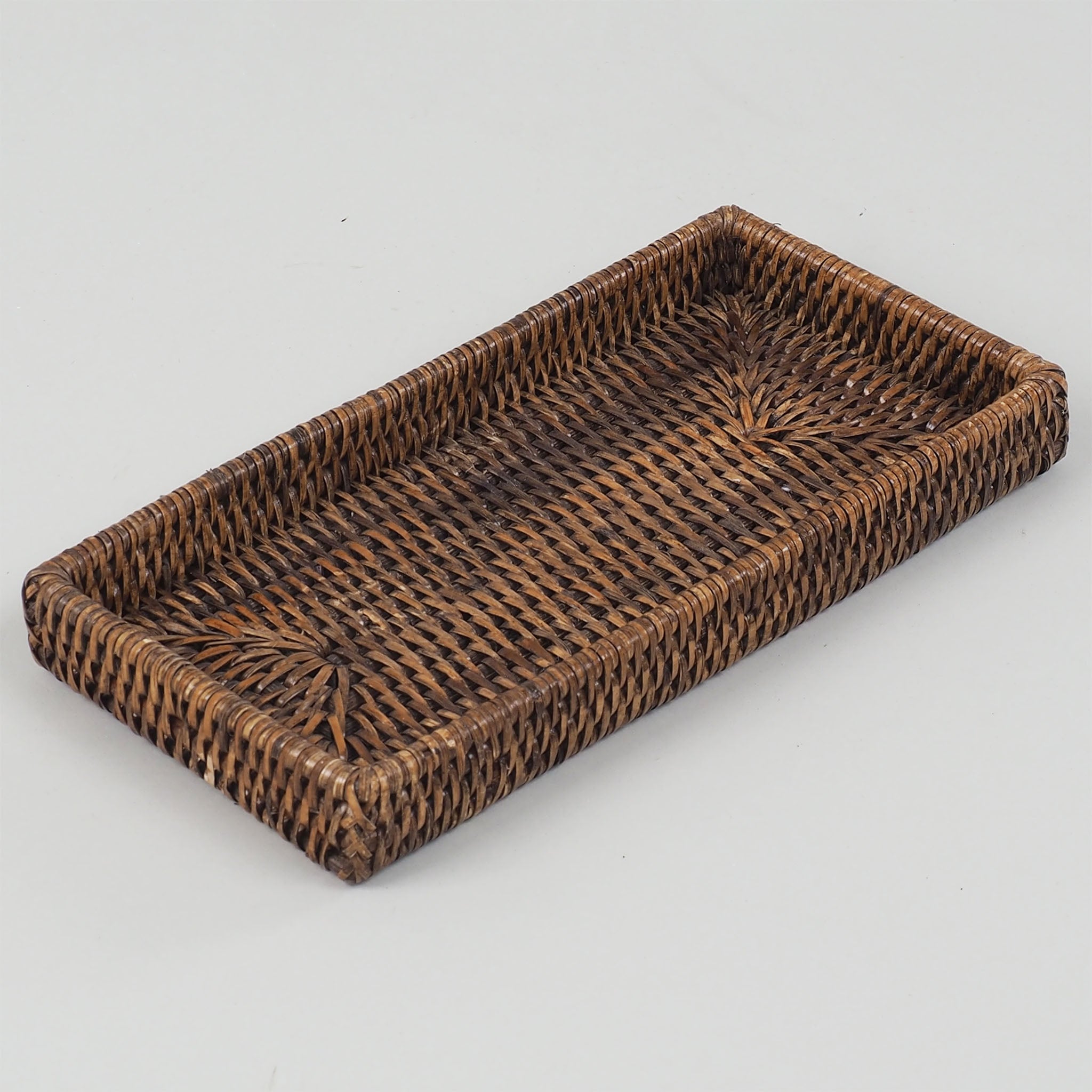 Stilvolle Kammschale in dunklem Rattan-Design, passend für modernes und klassisches Badezimmerdekor, Decor Walther Basket, dasfeinebad