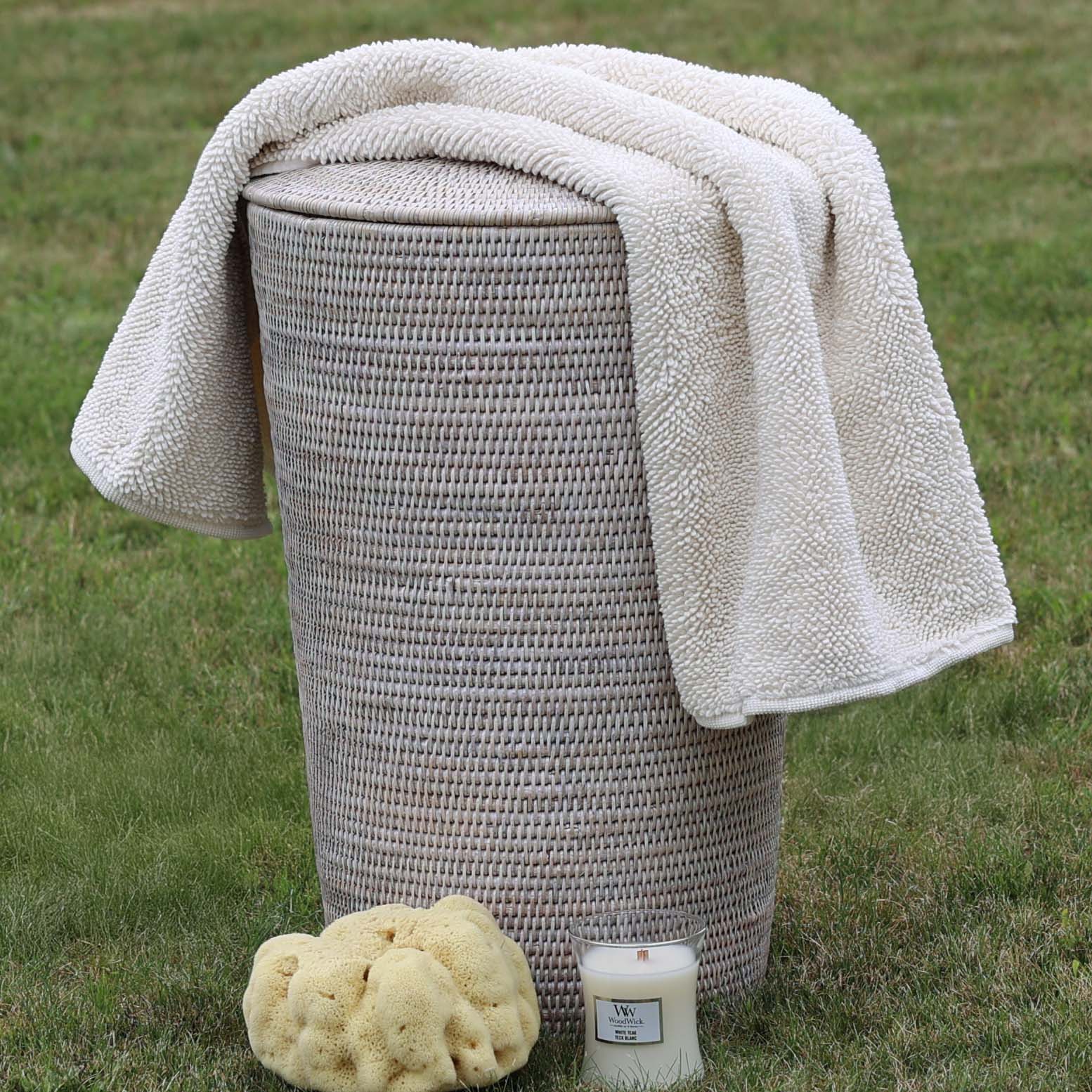 Cremefarbener Badvorleger mit Korb-Decor Walther Serie Twist-angenehm weich-beidseitig verwendbar-langlebige Qualität