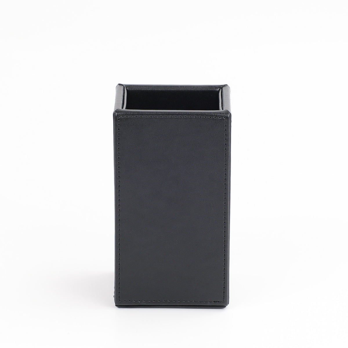 Decor Walther Brownie Utensilienbehälter KOE in Schwarz, schmaler Becher, veganes Kunstleder, wasserabweisend, perfekter Organizer für jedes Bad