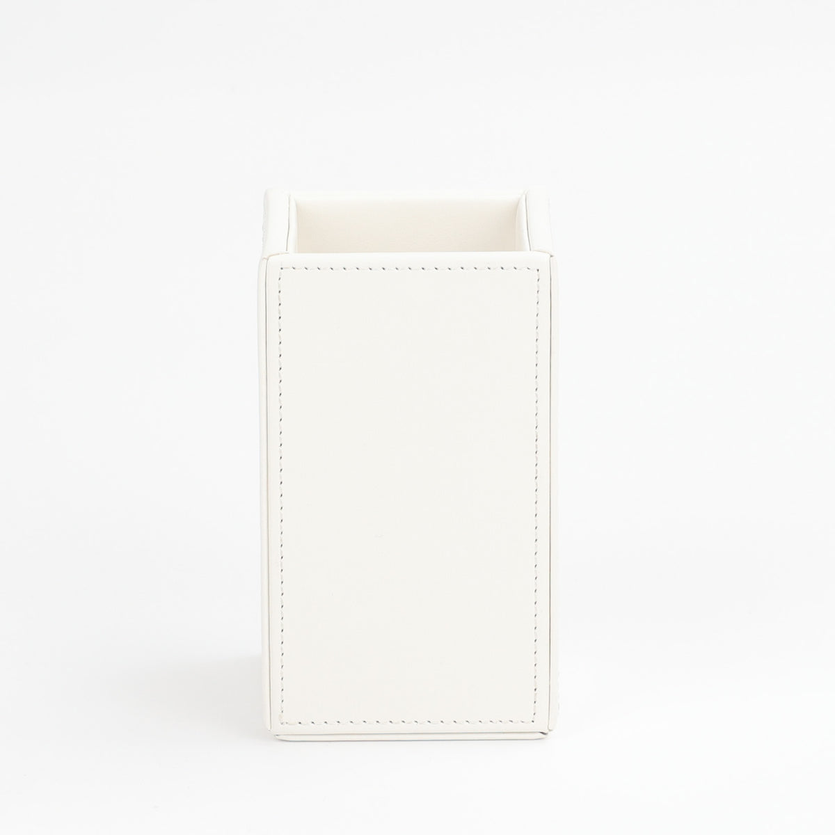 Decor Walther Brownie Utensilienbehälter KOE in Weiß, schmaler Becher, veganes Kunstleder, wasserabweisend, perfekter Organizer für jedes Bad
