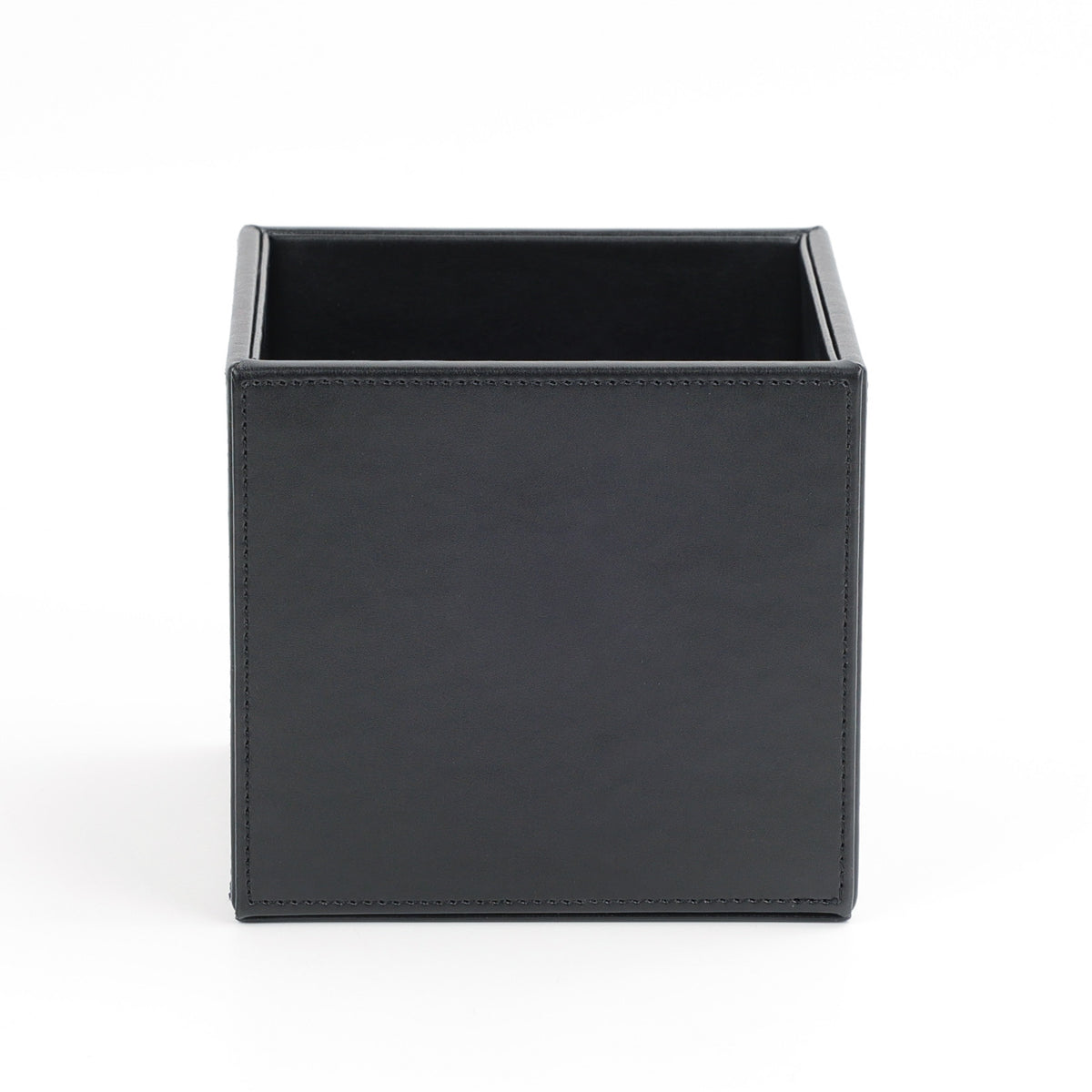 Decor Walther Brownie quadtratischer Utensilienbehälter BOD1 in Schwarz, veganes Kunstleder, wasserfest, stilvoller Bad-Organizer
