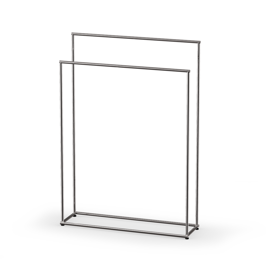 Handtuchhalter MK HT in Schwarz Chrom poliert – elegante Badlösung mit japanischer Formsprache