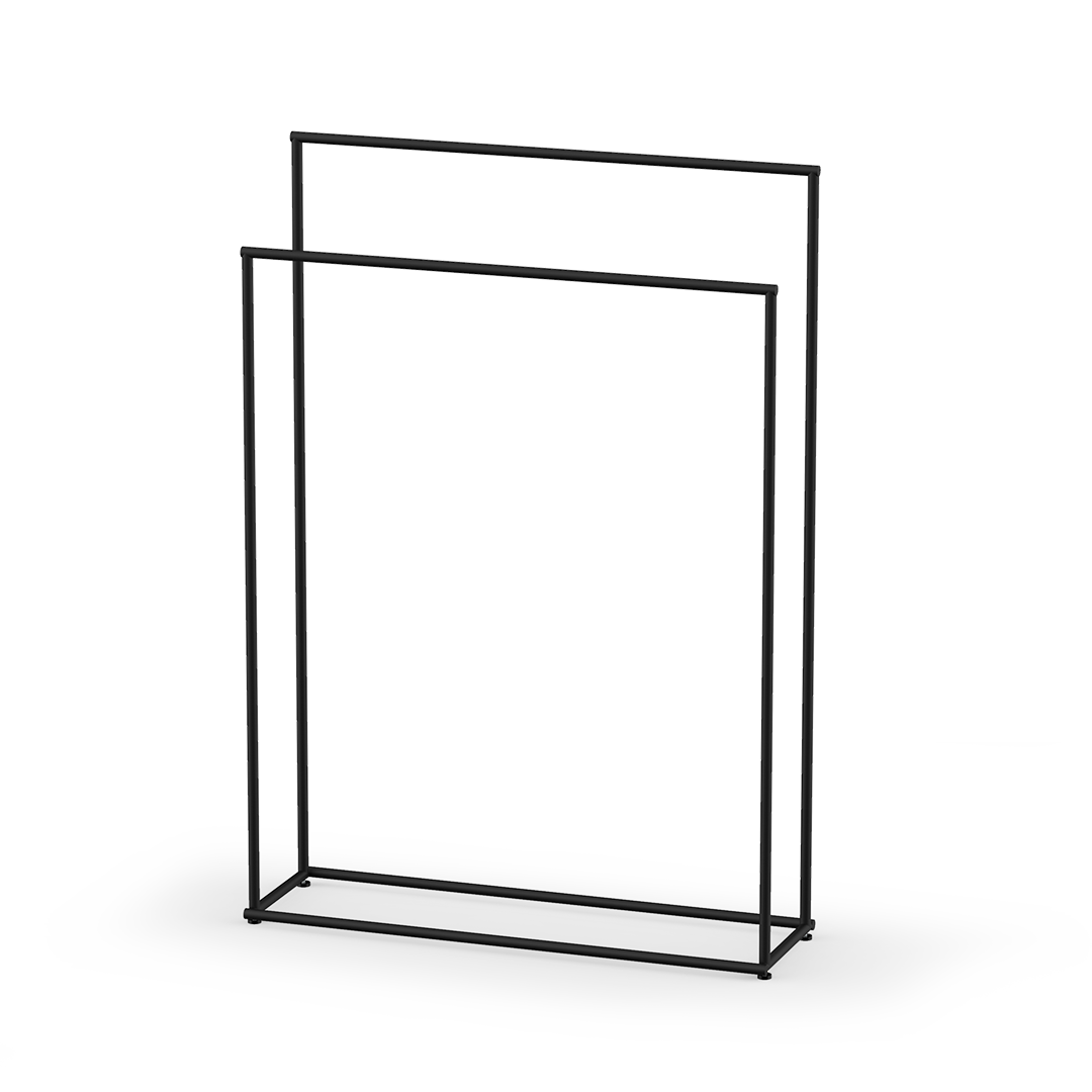 Doppelter Handtuchhalter MK HT in Schwarz matt – markantes Design mit klarer Linienführung