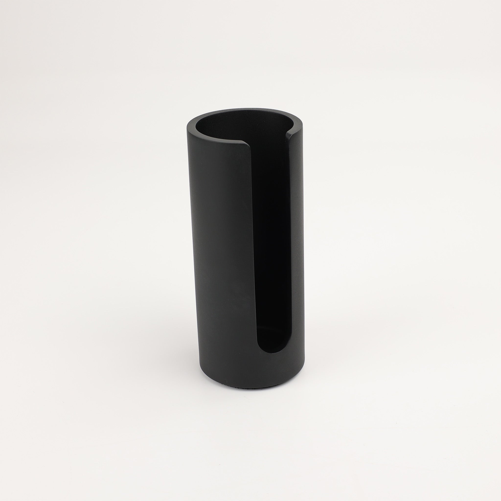 Eleganter Wattepadbehälter WPB von Decor Walther aus der Black-Stone-Kollektion in Schwarz Matt, gefertigt aus hochwertigem Mineralguss.