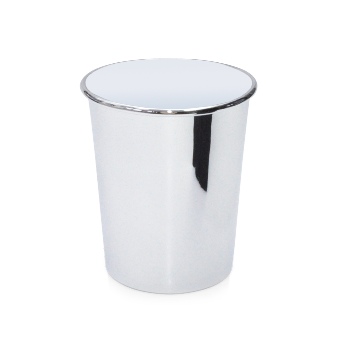 Zahnputzglas Chrom von Decor-Walther BE40 aus Messing, runder Zahnbecher fuer Bad und Waschbecken, hochwertiger Mundbecher modern und rostfrei