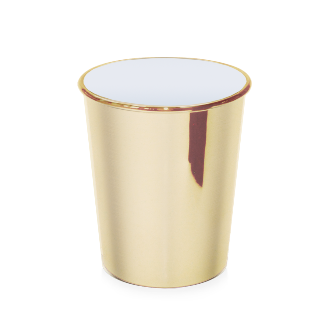 Zahnputzbecher Gold glaenzend Decor-Walther BE40 aus massivem Messing, edler Mundbecher fuer Badezimmer, stilvolle Badaccessoires Luxus